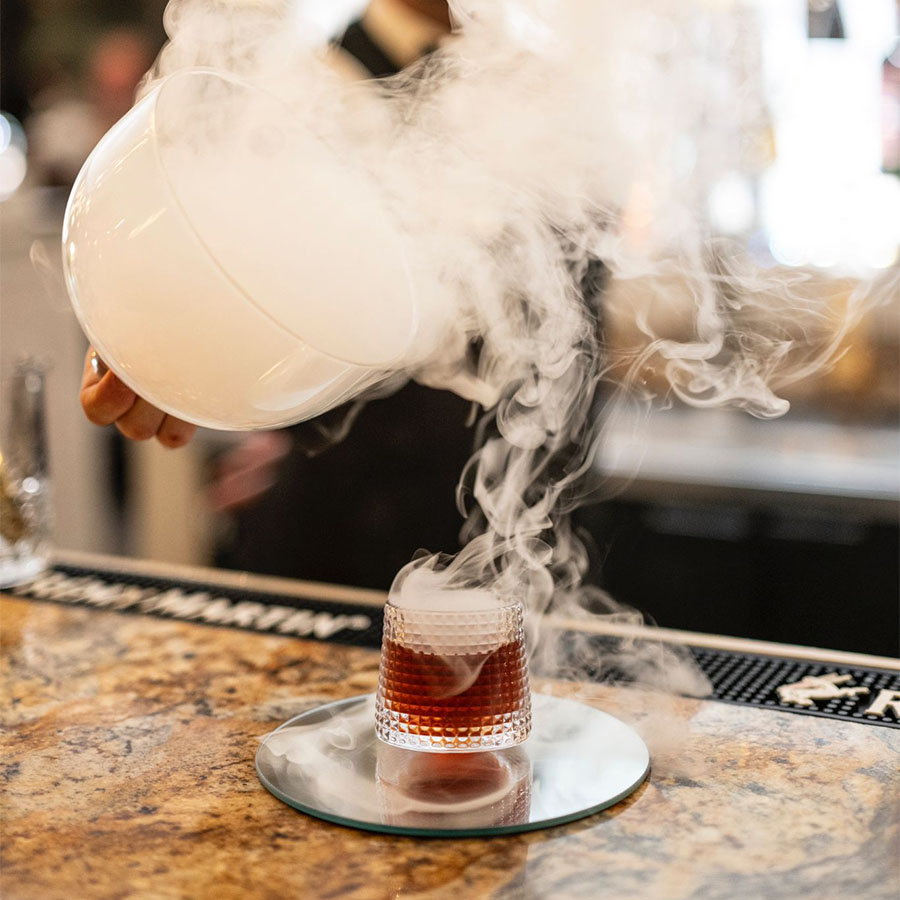 Smoked cocktail at Valentino Ristorante